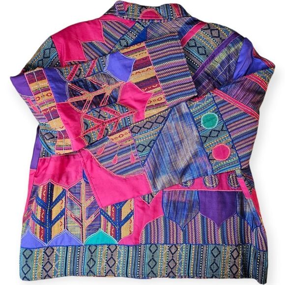 Shannon Anthony Vintage Embroidered Beaded Colourful Patchwork Jacket XLarge - Picture 6 of 11